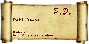 Paki Damos névjegykártya